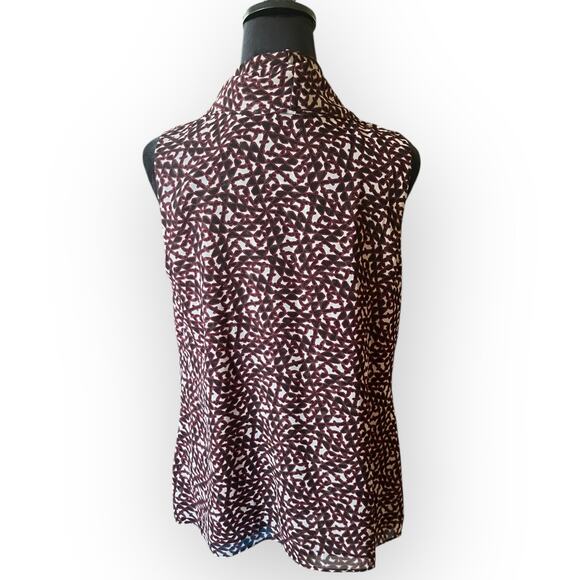 cabi Women's Venus Red Sleeveless Geometric Cowl Neck Blouse Size M Style # 3271 - Picture 2 of 12